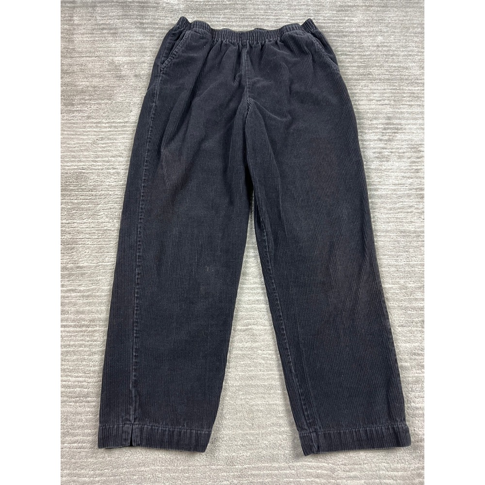 Blair Corduroy Pants Womens Medium Blue Elastic Waist Straight Leg Cotton Casual